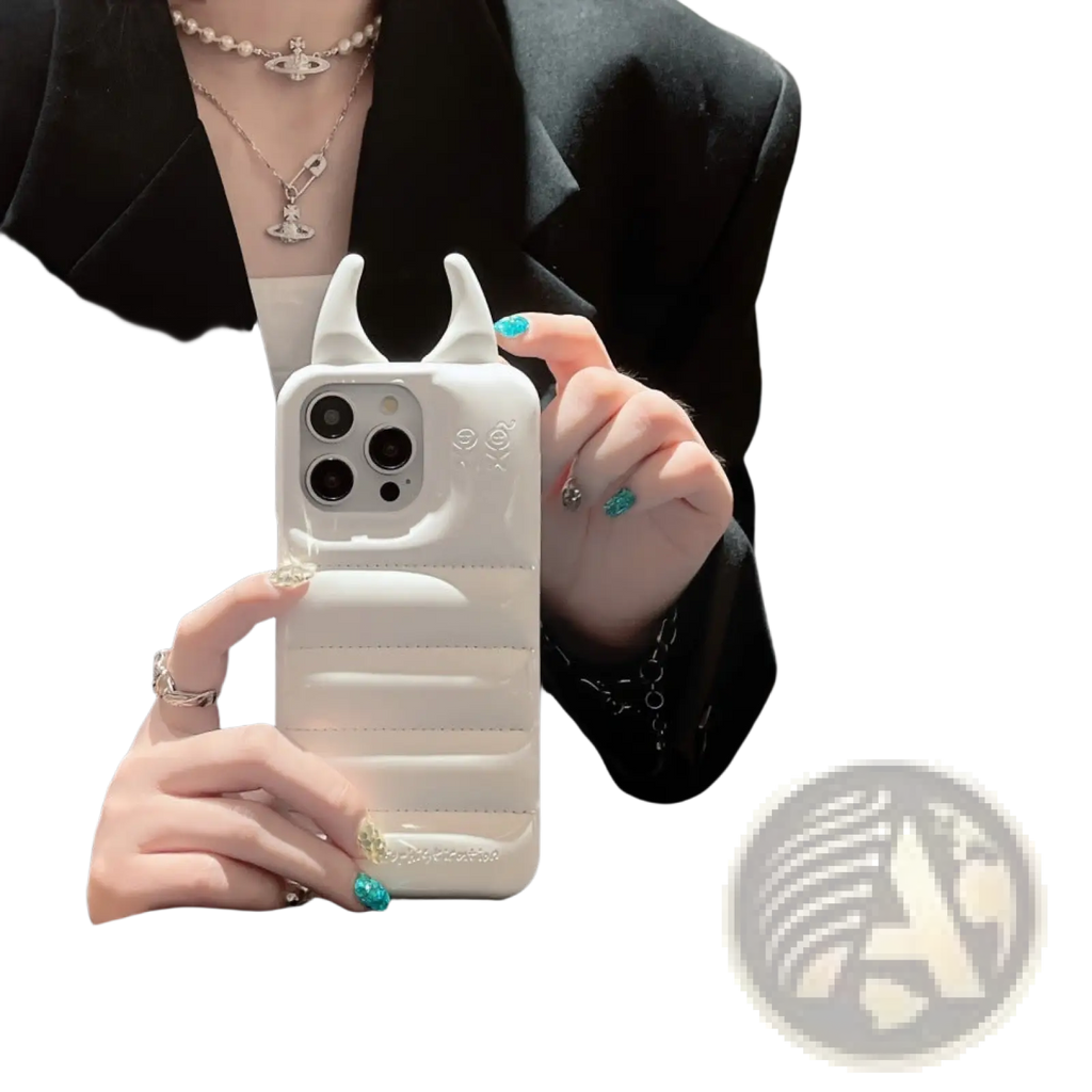 Devil Horn Quilted Leather Iphone Case