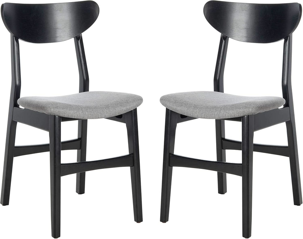 Home Lucca Retro Black And Grey Cushion Dining Chair Set 2