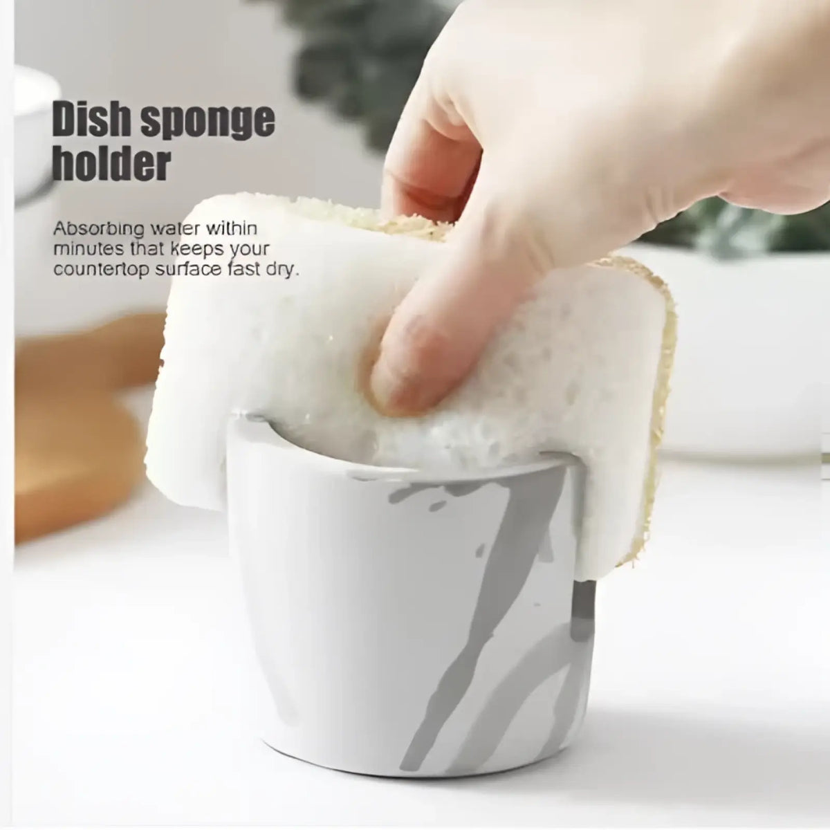 Diatom Mud Sponge Rack Ceramic Sink Caddy Holder