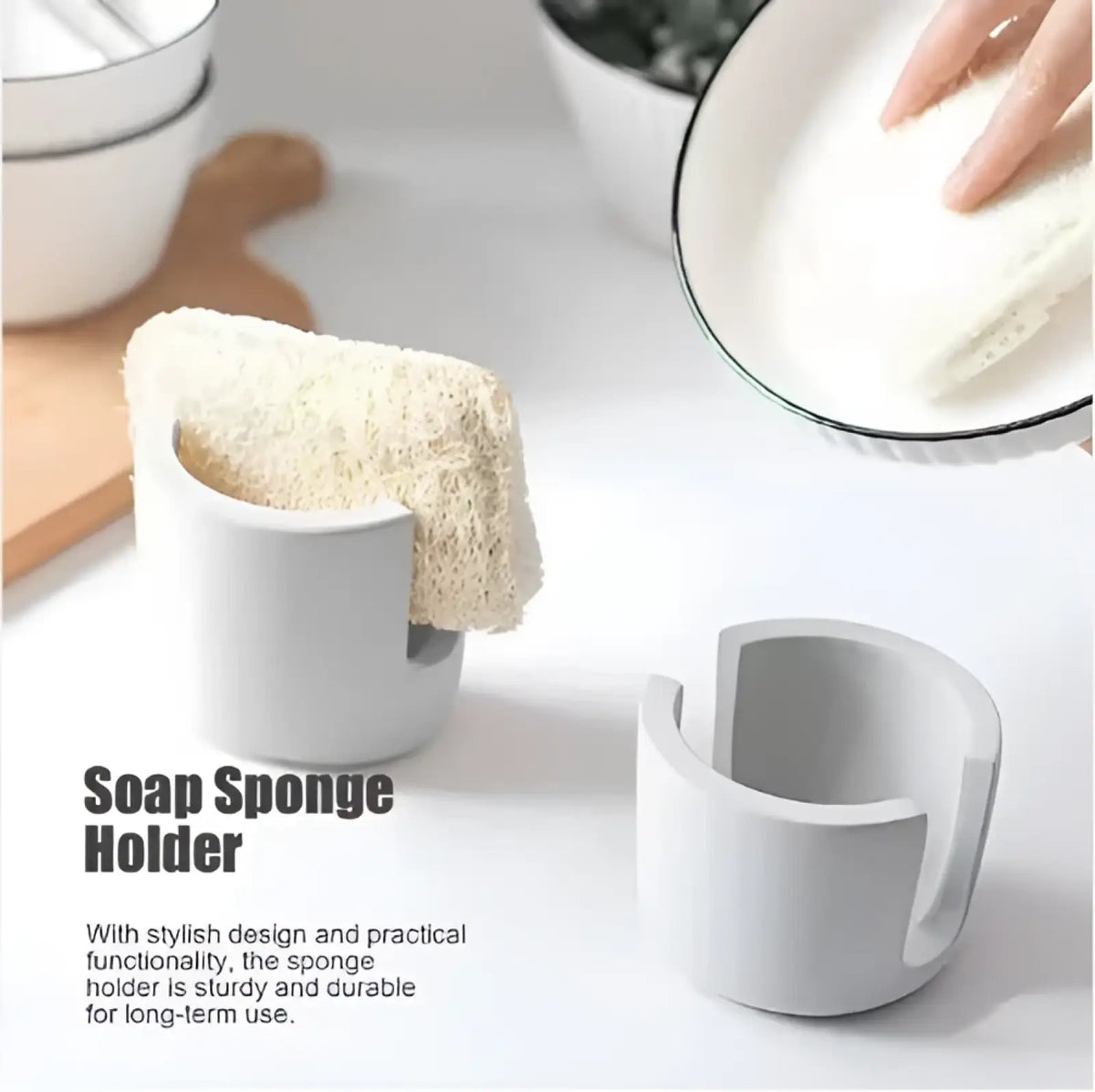 Diatom Mud Sponge Rack Ceramic Sink Caddy Holder