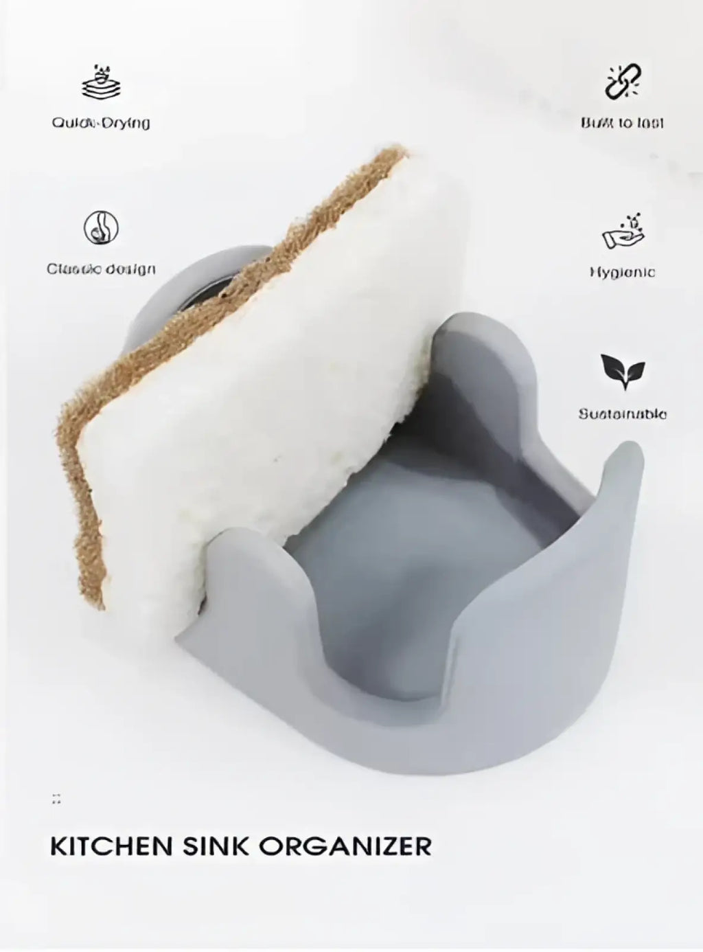Diatom Mud Sponge Rack Kitchen Sink Caddy Organizer
