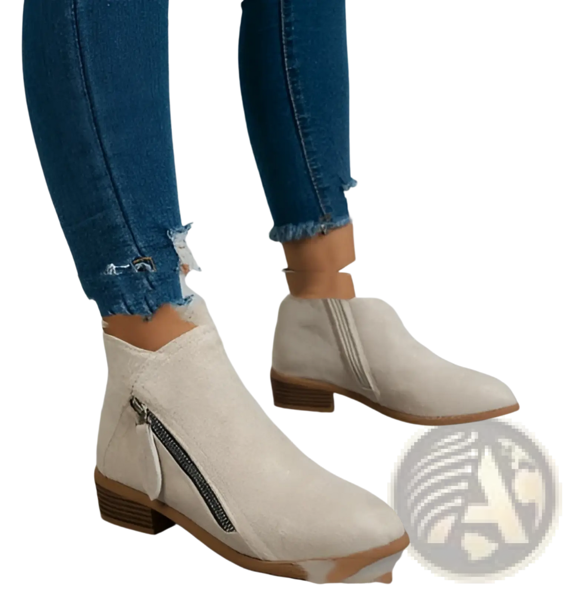 Dr. Martens Suede Chunky Heel Side Zip Boots