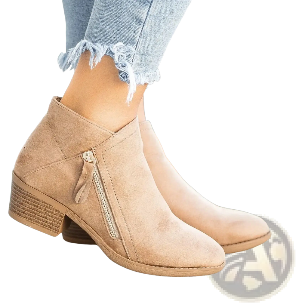 Dr. Martens Suede Chunky Heel Side Zip Boots