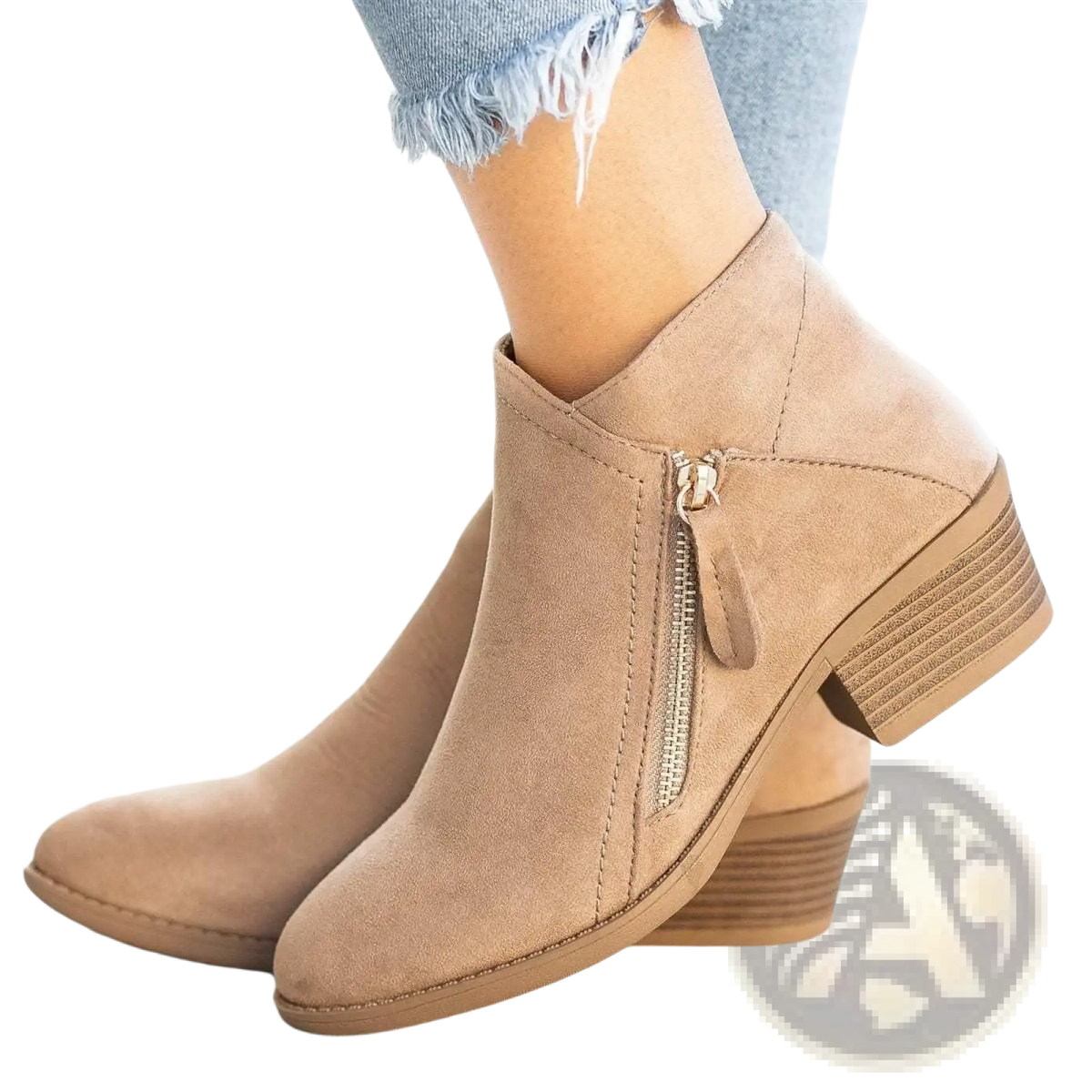 Dr. Martens Suede Chunky Heel Side Zip Boots