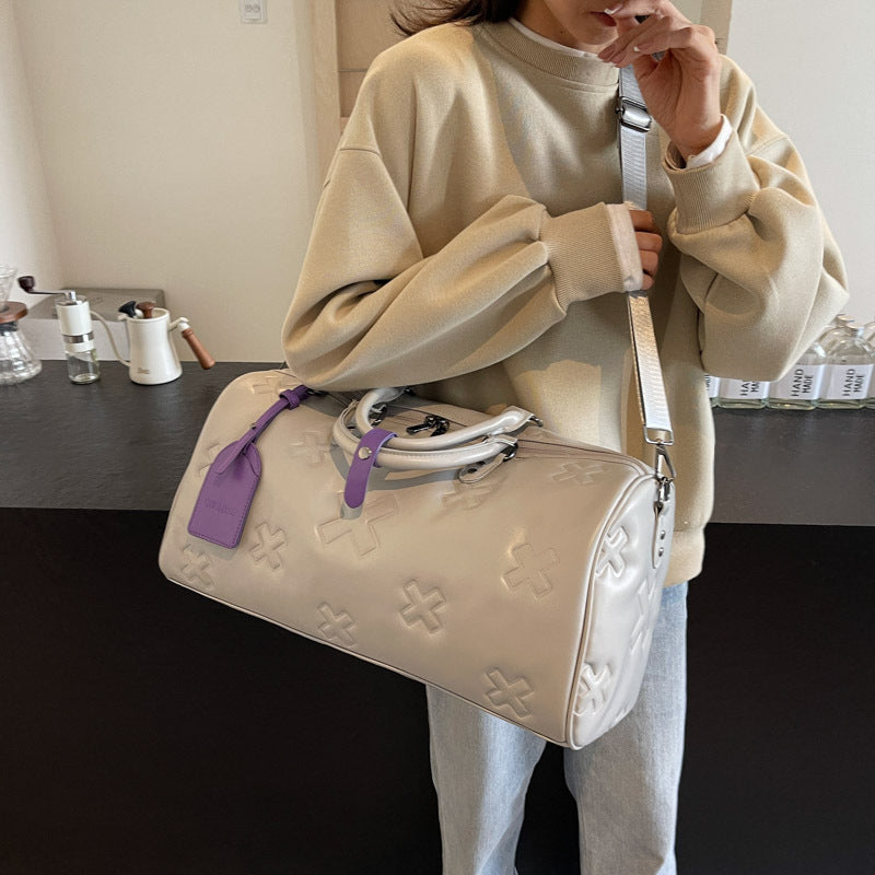 PU Embossed Travel Bag Women's Large Capacity