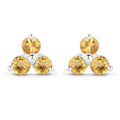 0.72 Carat Genuine Yellow Sapphire .925 Sterling Silver Earrings