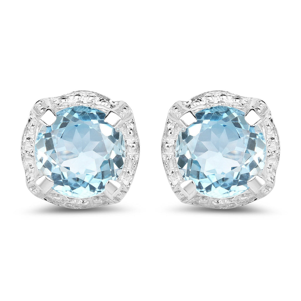 1.90 ct. Blue Topaz .925 Sterling Silver Earrings