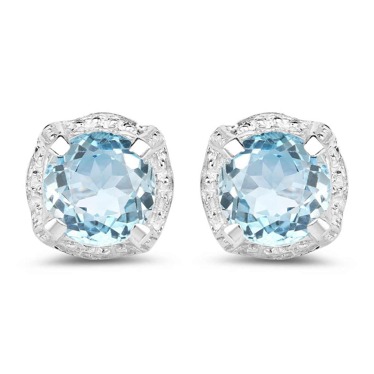 1.90 ct. Blue Topaz .925 Sterling Silver Earrings
