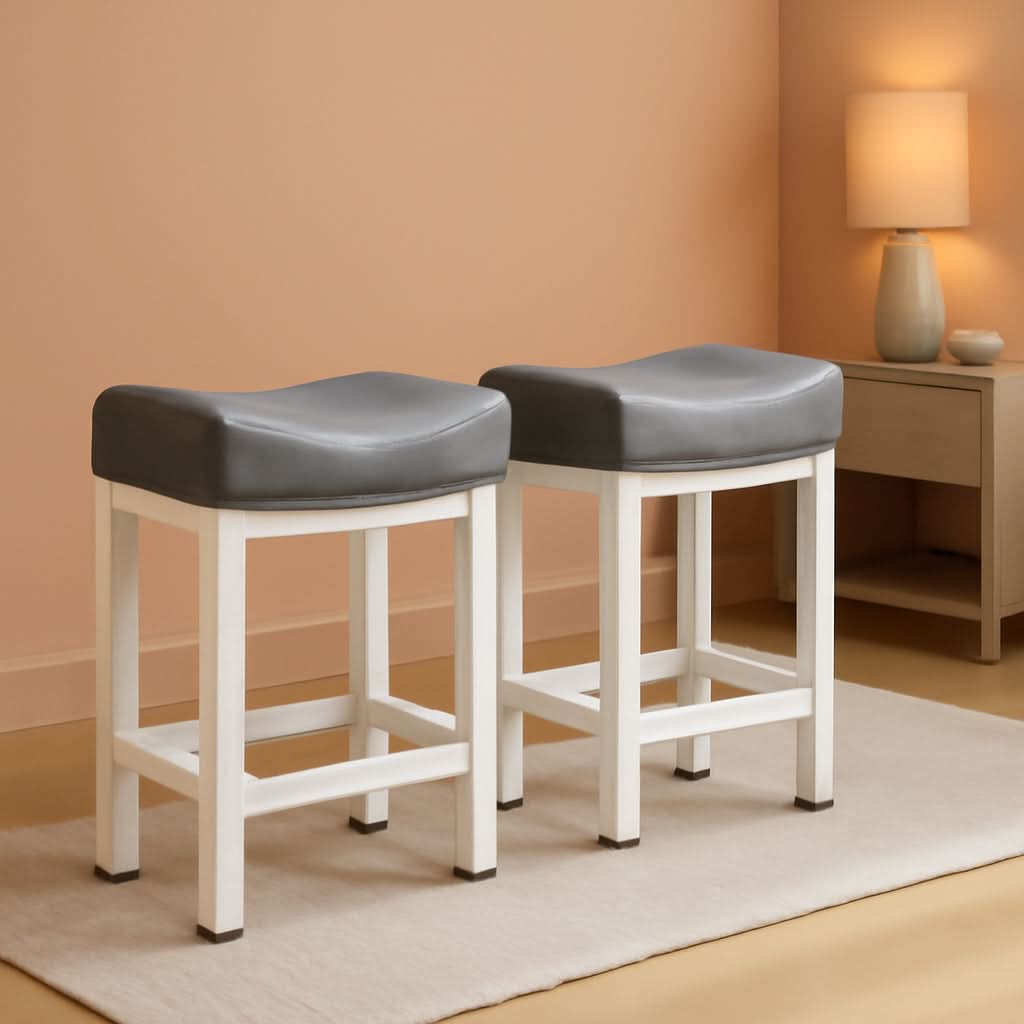 24 Inch Counter Height Bar Stools Set Of 2 Bonded Leather