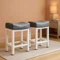 24 Inch Counter Height Bar Stools Set Of 2 Bonded Leather