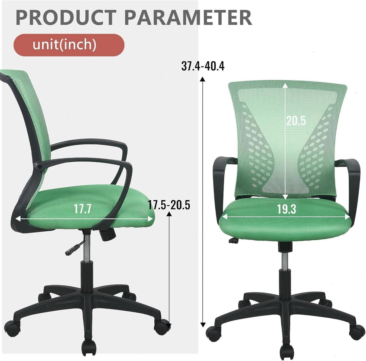 Green Ergonomic Mesh Office Gaming Chair With Lumbar Support