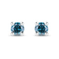 0.18 ct. Genuine Blue Diamond .925 Sterling Silver Earrings