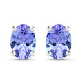 1.50 carat Genuine Tanzanite .925 Sterling Silver Earring