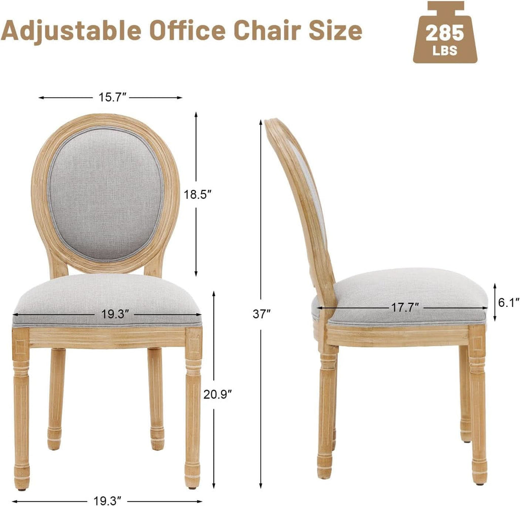 Light Grey Upholstered Dining Chairs Set Of 2 Round Back