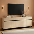 Light Oak TV Stand For 110 Inch TVs With Adjustable Shelves