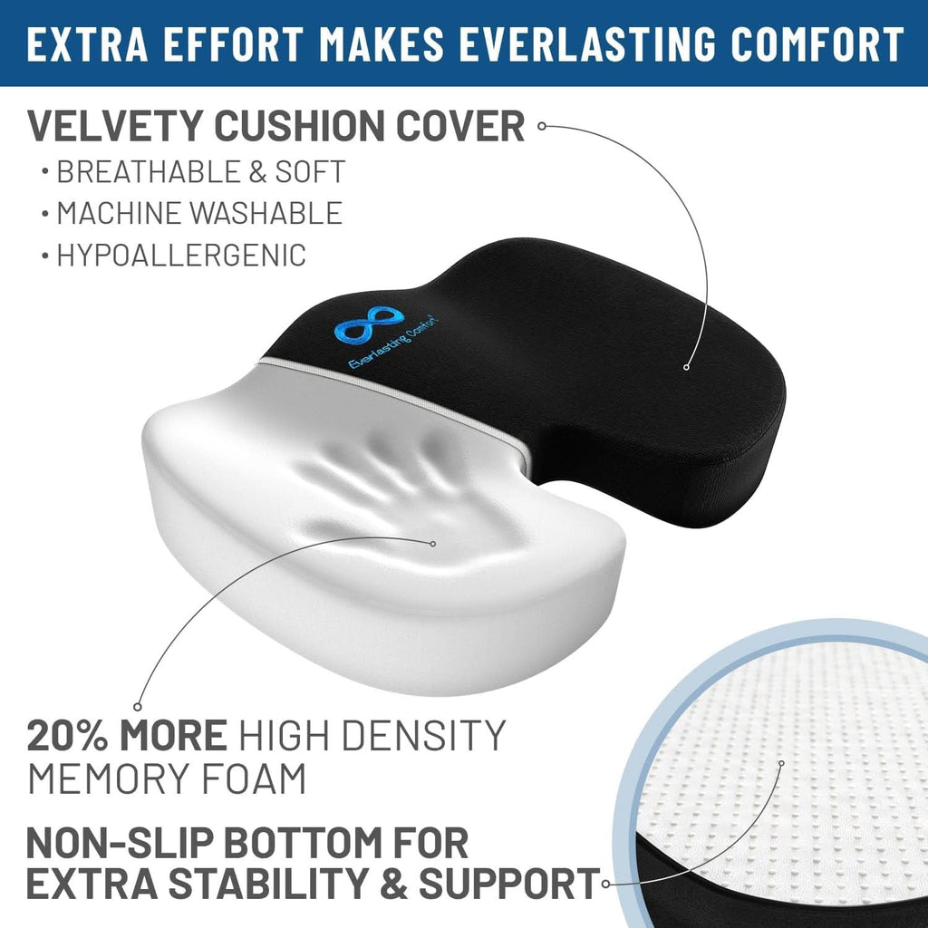 Memory Foam Office Chair Seat Cushion For Tailbone Pain