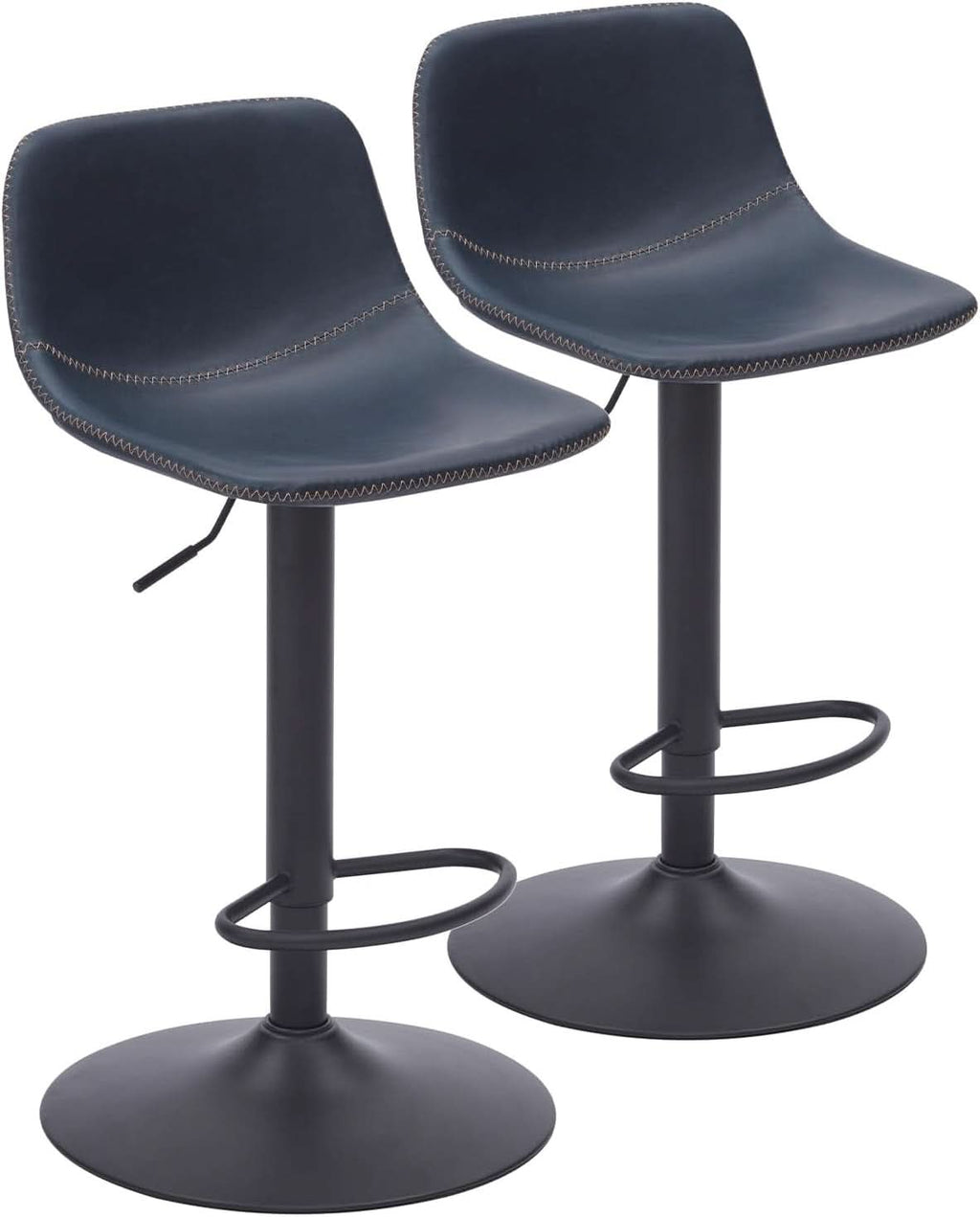Adjustable Bar Stools Set Of 2 With Swivel Back Support