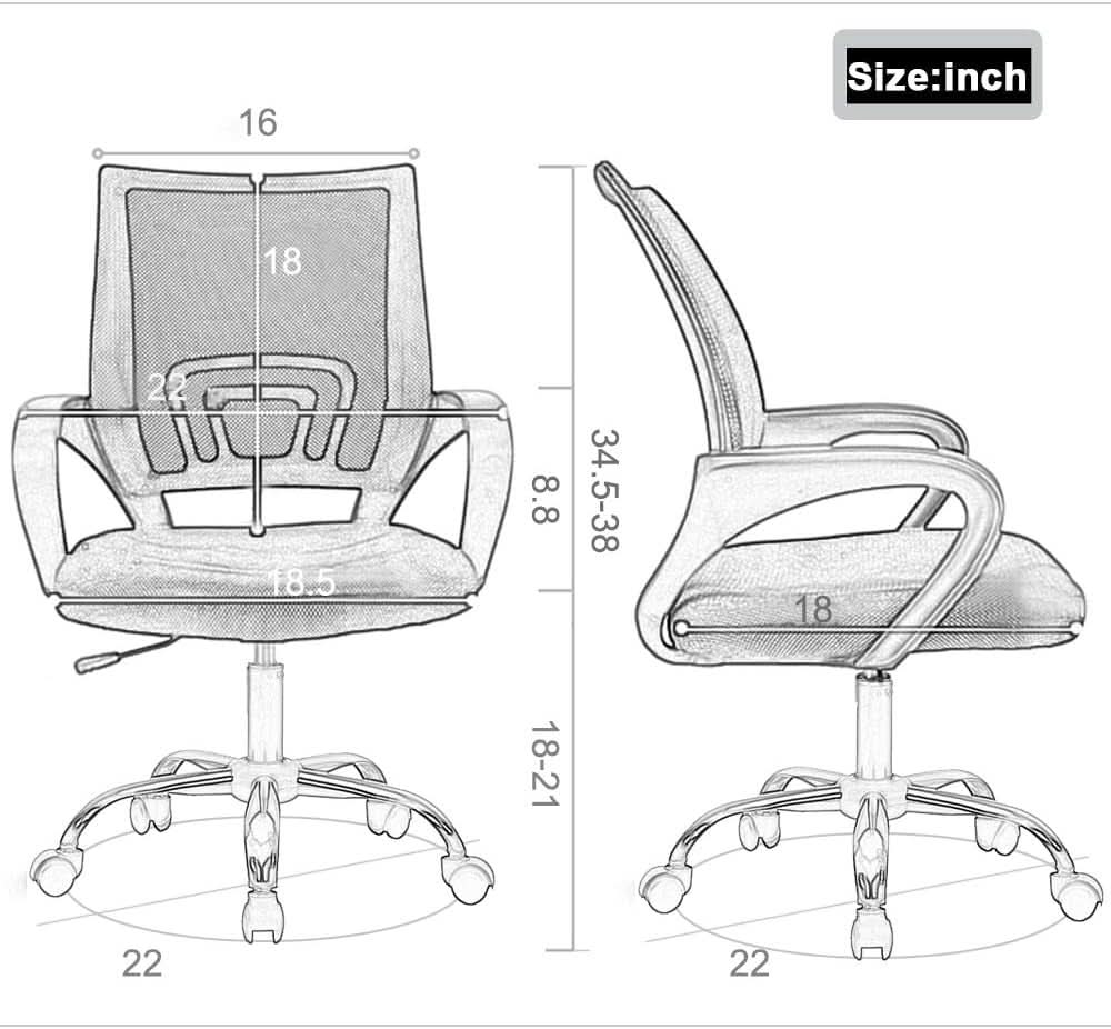 Green Ergonomic Mesh Office Chair With Lumbar Support