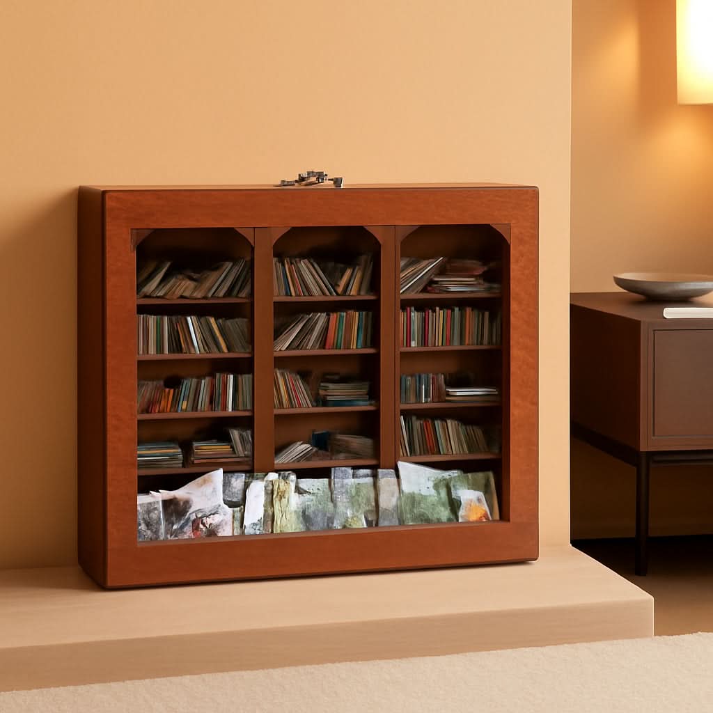 Anxiety Bookshelf Miniature Library Display Cabinet Books