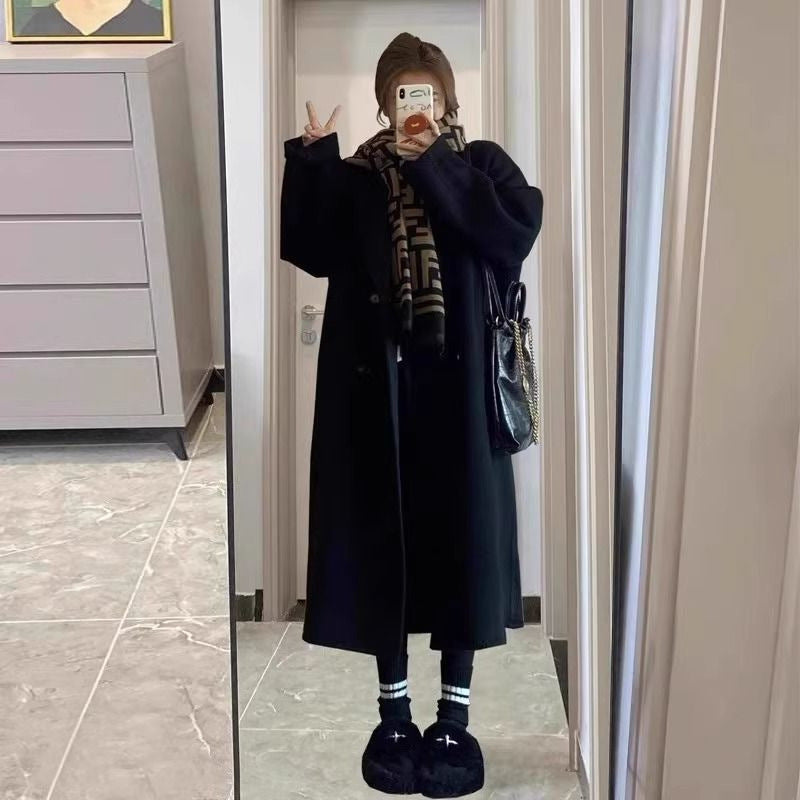 Stylish, Western-style Double-faced Wool Coat For Women