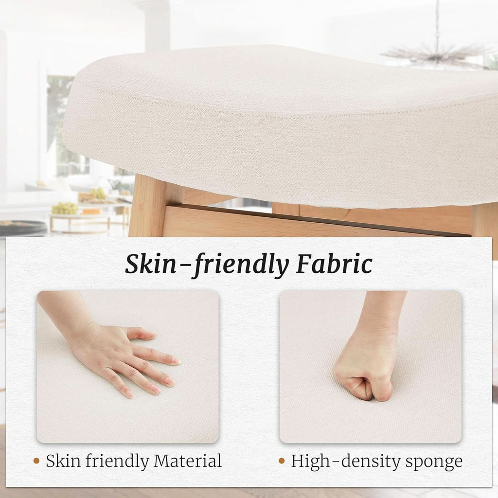 Bar Stools Set Of 3 24 Inch Counter Height Beige Stools