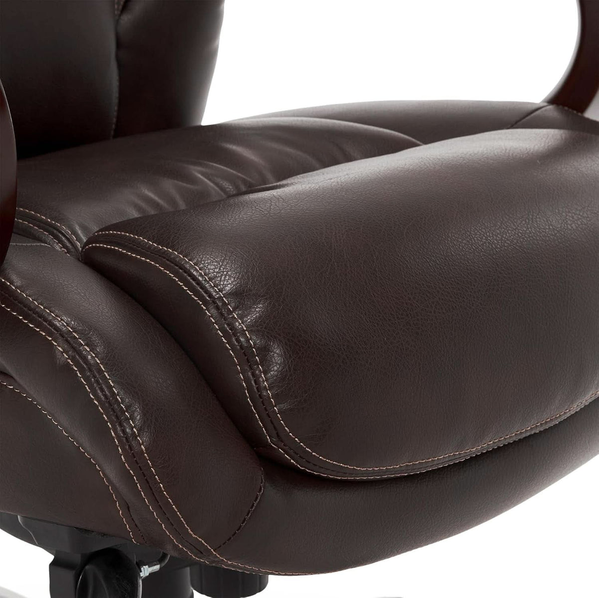 Bellamy Executive Office Chair With Memory Foam Cushions Brown Bonded Leather