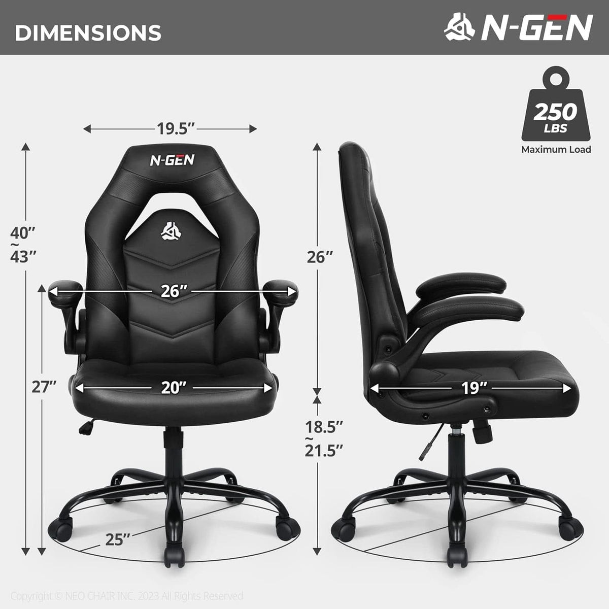 Ergonomic Gaming Chair Black With Premium Lumbar Support