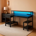 47 Inch L Shaped Desk With LED Lighting And Power Outlets