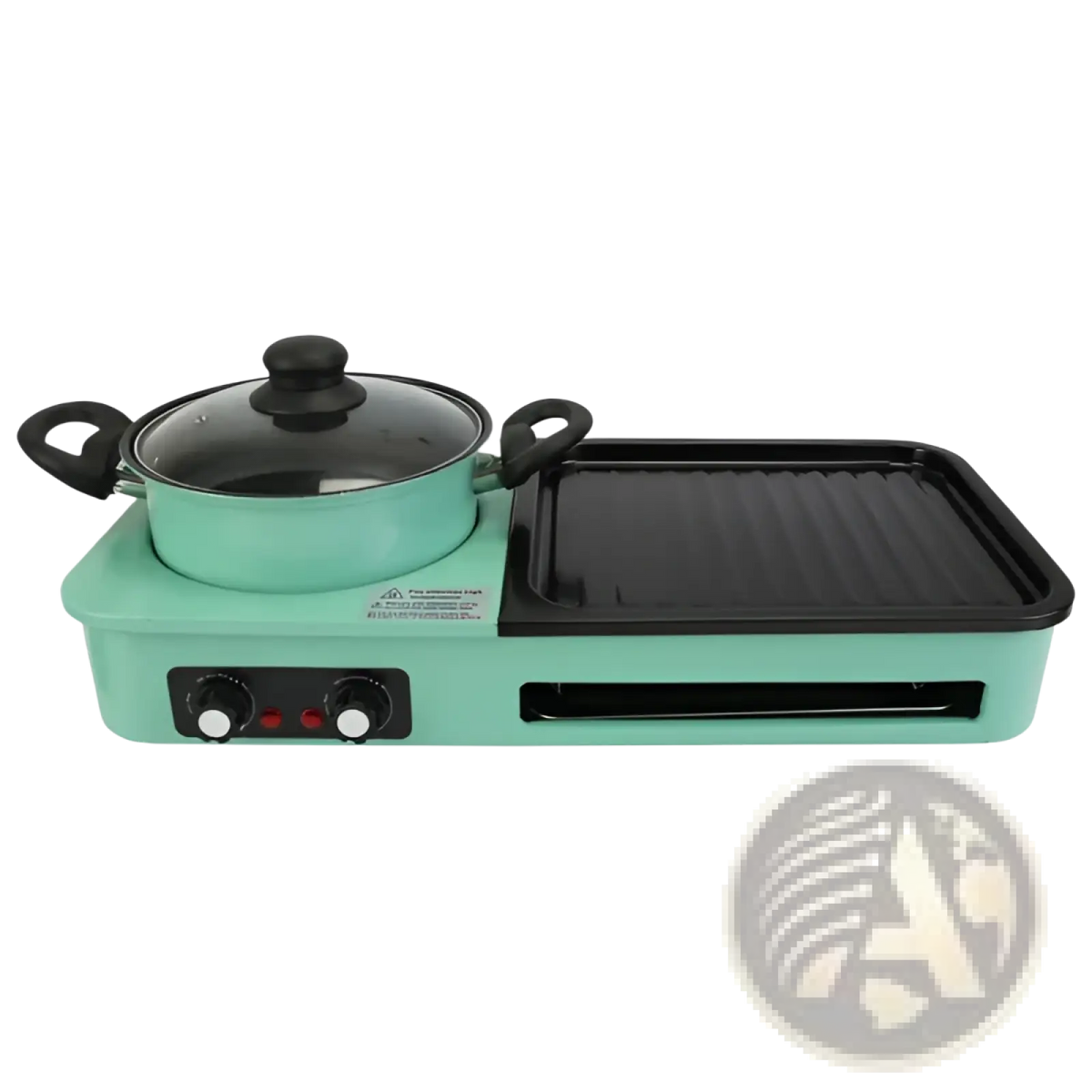 Electric Grill and Hot Pot Combo Teal 1600w Multi-cooker