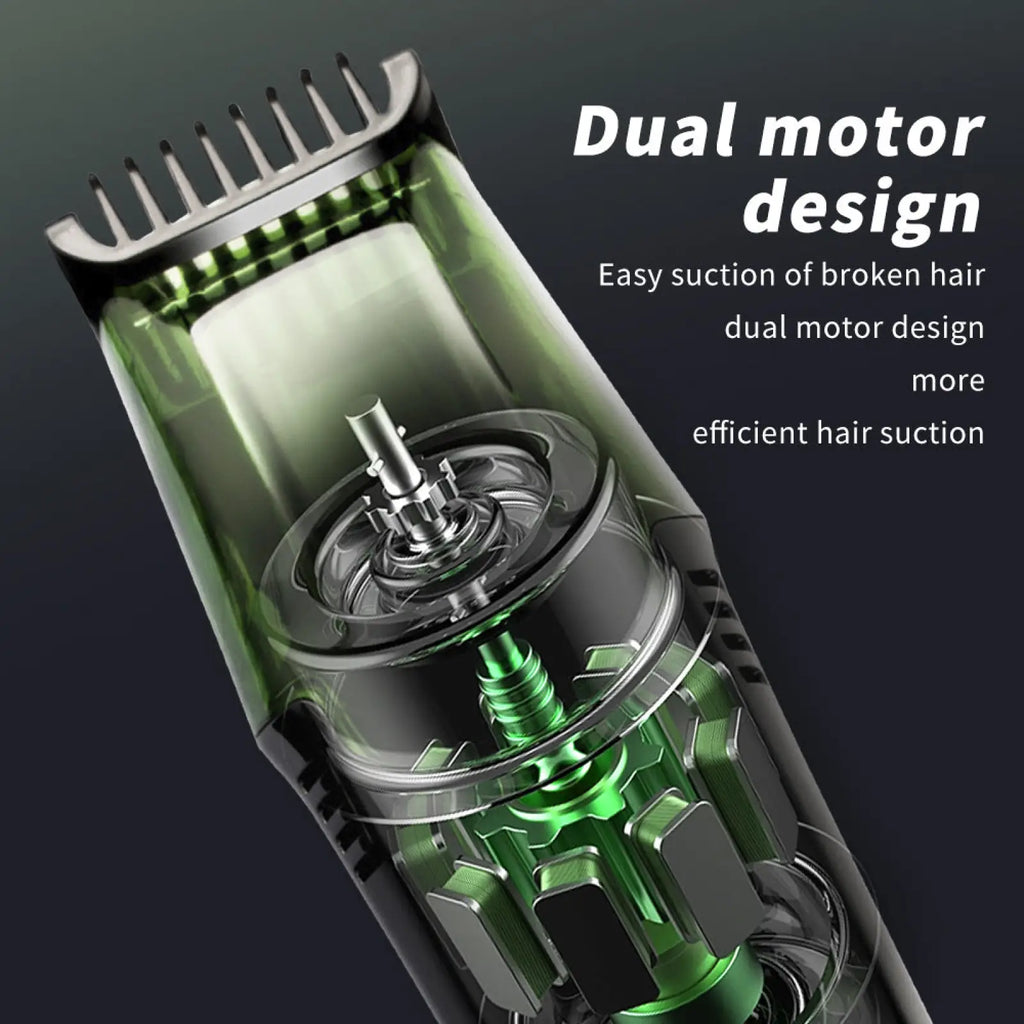 Electric Hair Trimmer with Vacuum and Digital Display
