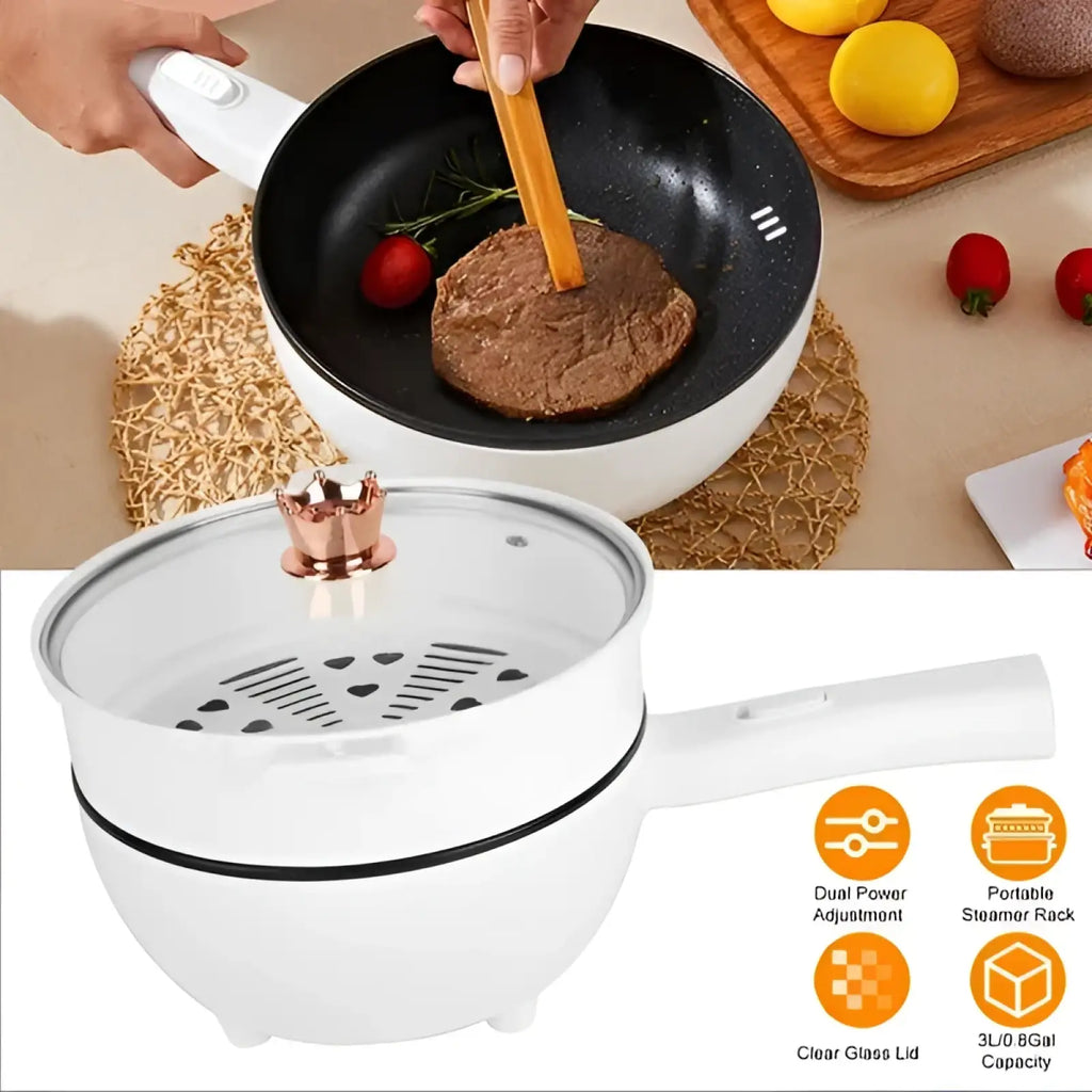 Electric Hot Pot 3l Multi Cooker with Steamer 1000w
