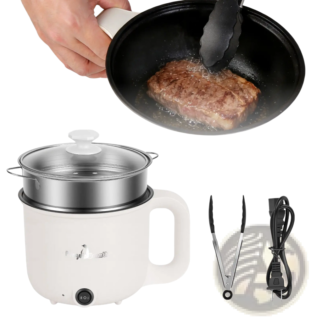 Electric Hot Pot with Steamer 1.8l Mini Rice Cooker