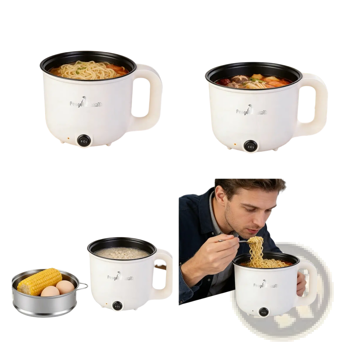 Electric Hot Pot with Steamer 1.8l Mini Rice Cooker