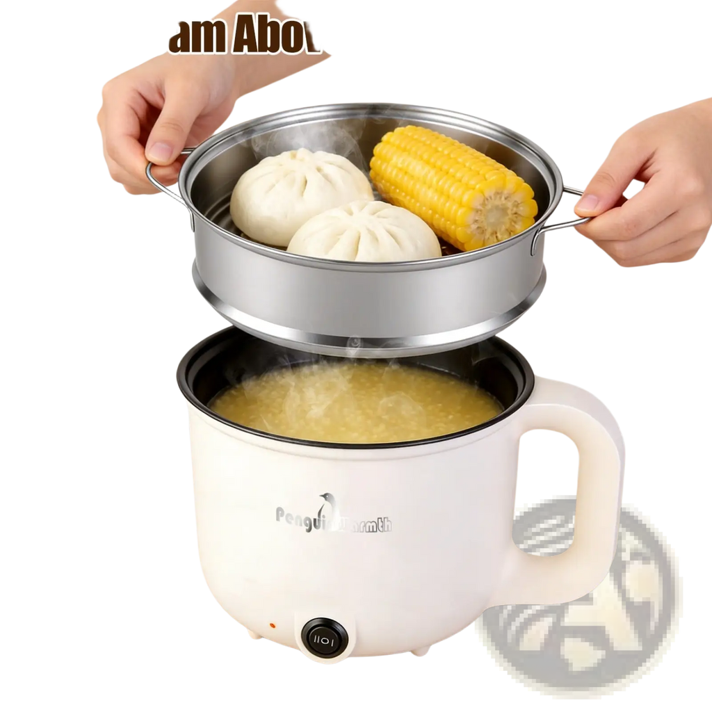 Electric Hot Pot with Steamer 1.8l Mini Rice Cooker