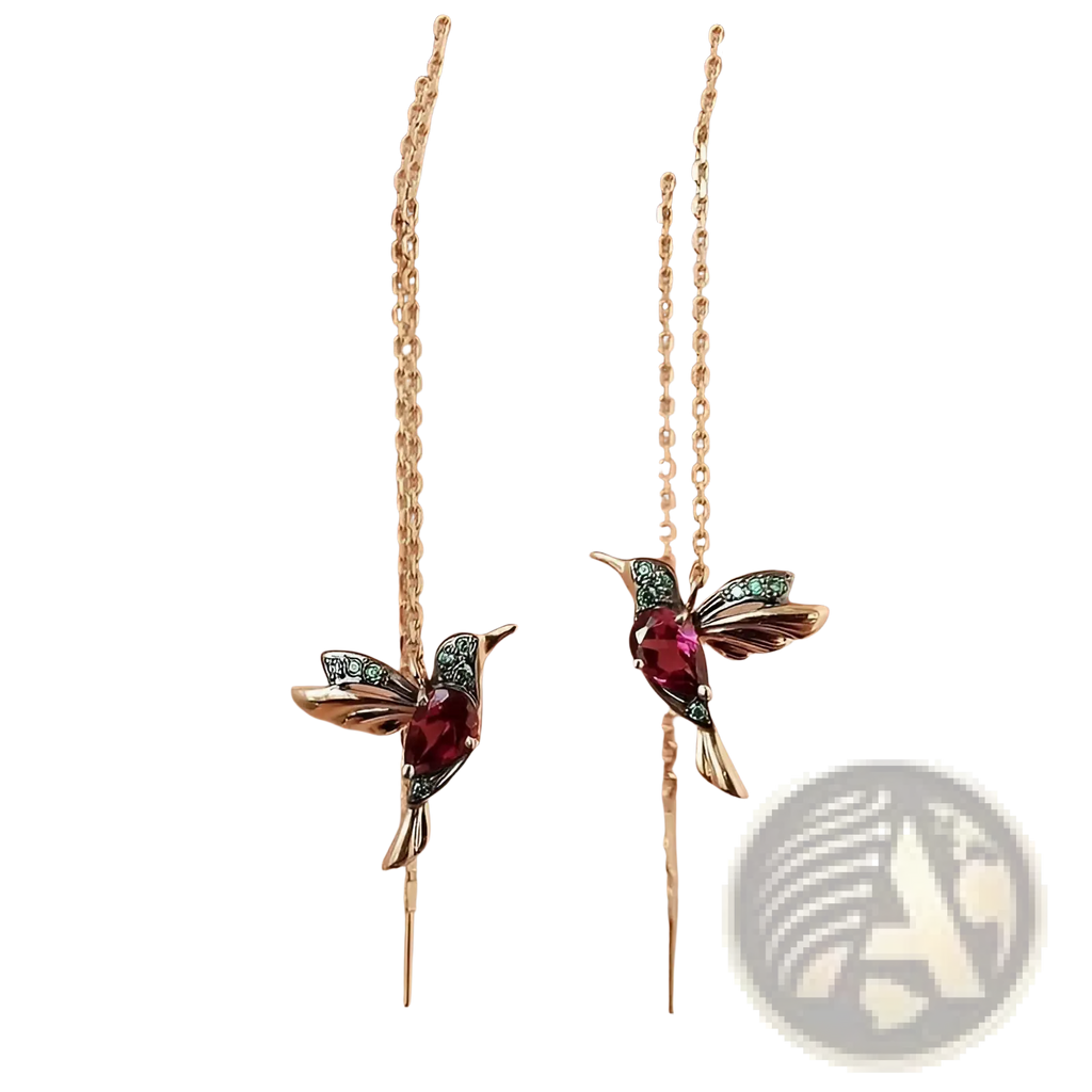 Elegant Hummingbird Crystal Tassel Drop Earrings for Women