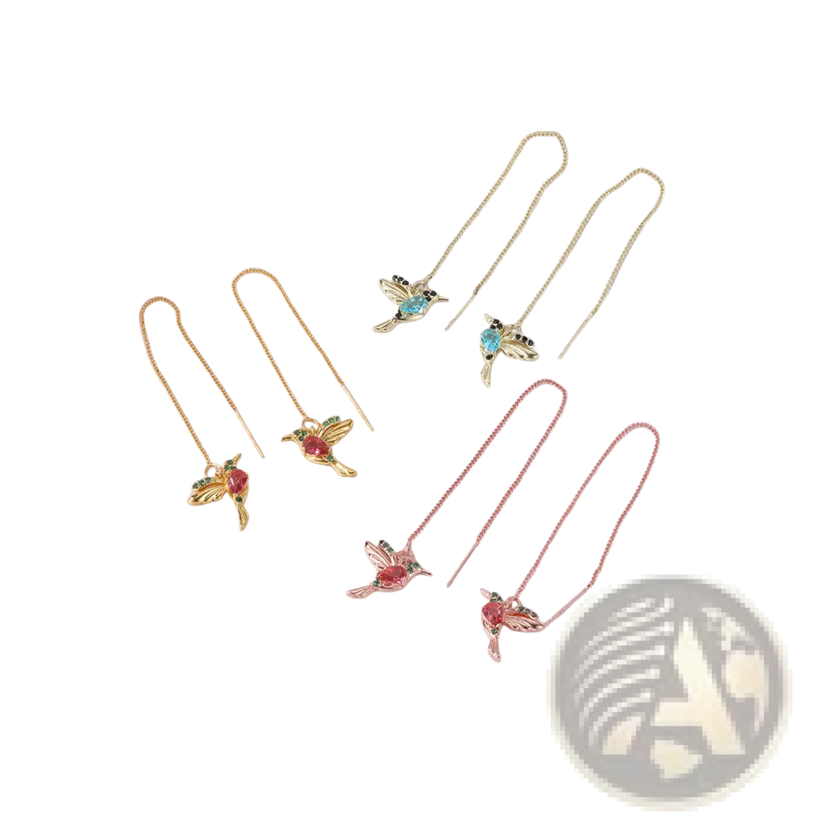 Elegant Hummingbird Crystal Tassel Drop Earrings for Women