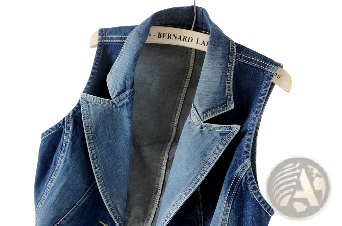 Embellished Tailored Denim Vest with Heart Charm Zipper