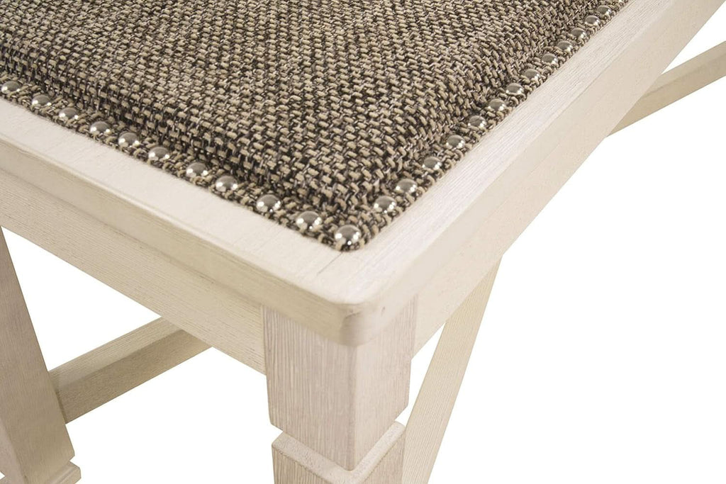Bolanburg Upholstered Dining Bench Antique White Finish