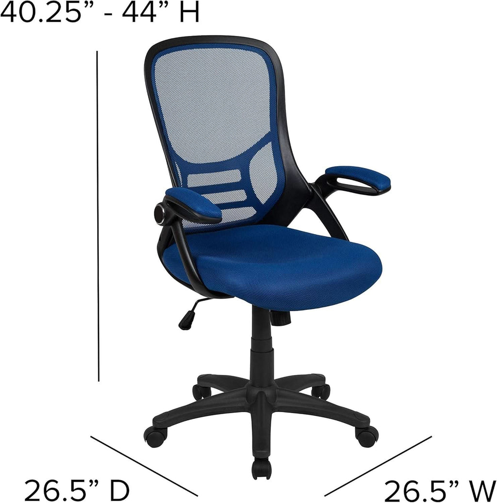 Swivel Office Chair With Lumbar Support And Flip Up Armrests