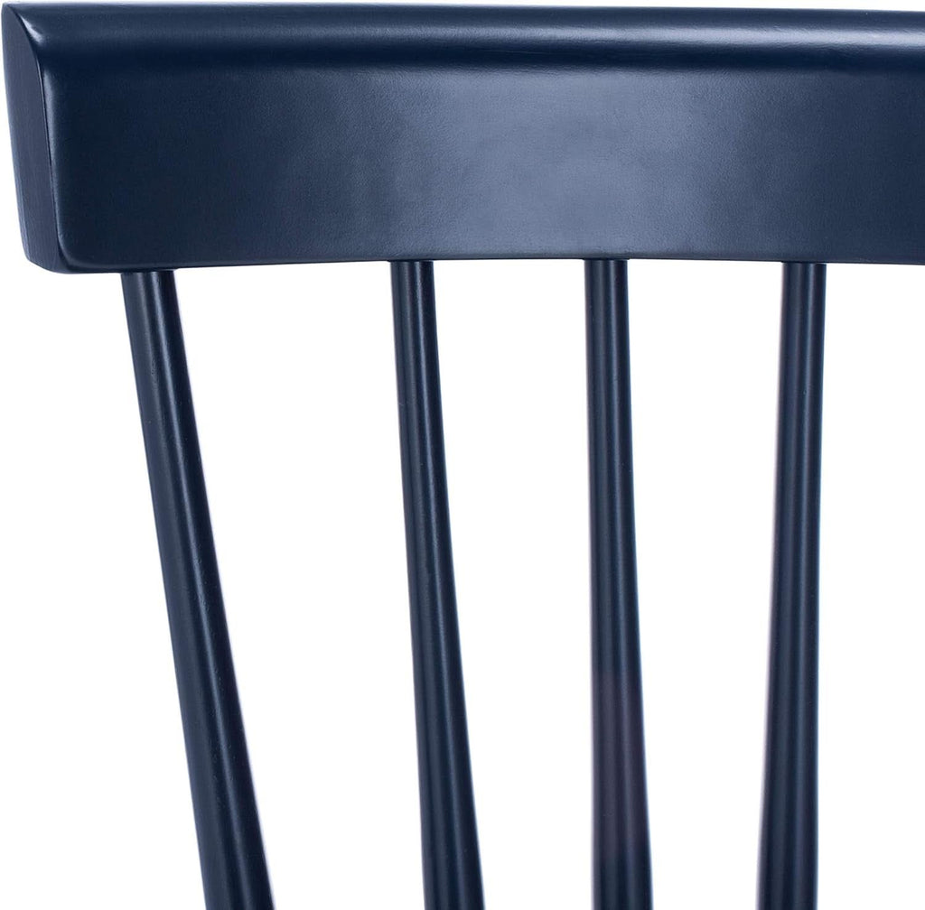 Navy Blue Windsor Spindle Solid Wood Dining Chair Set Of 2