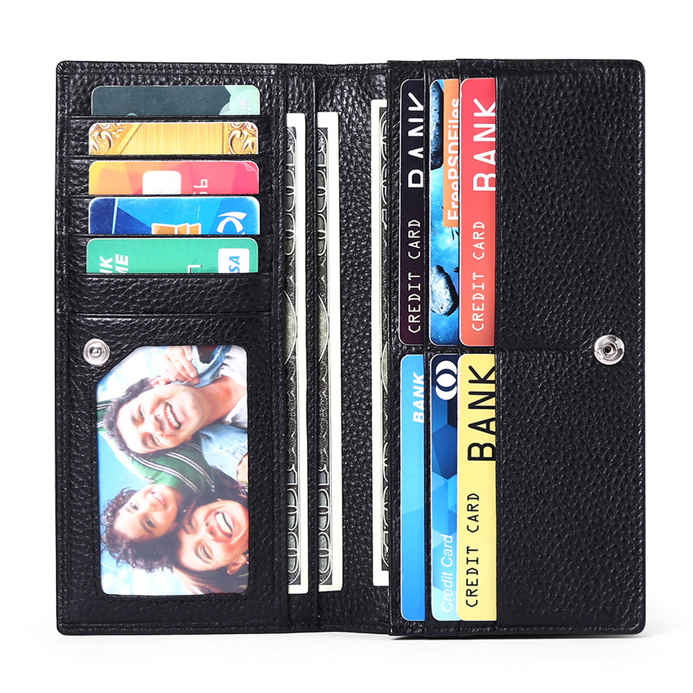 GOIACII Anti-Scanning Womens Long Wallet Ultra-Thin European And American Style Minimalist