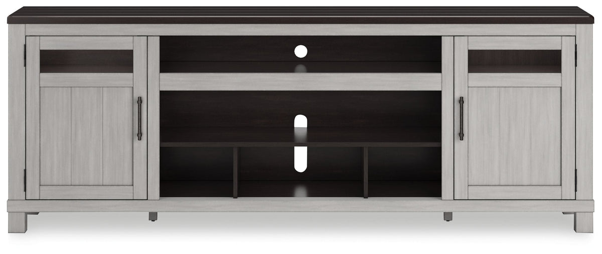 Darborn - XL TV Stand W/Fireplace Option - Gray / Brown