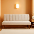 Beige Convertible Futon Sofa Bed For Living Room Use