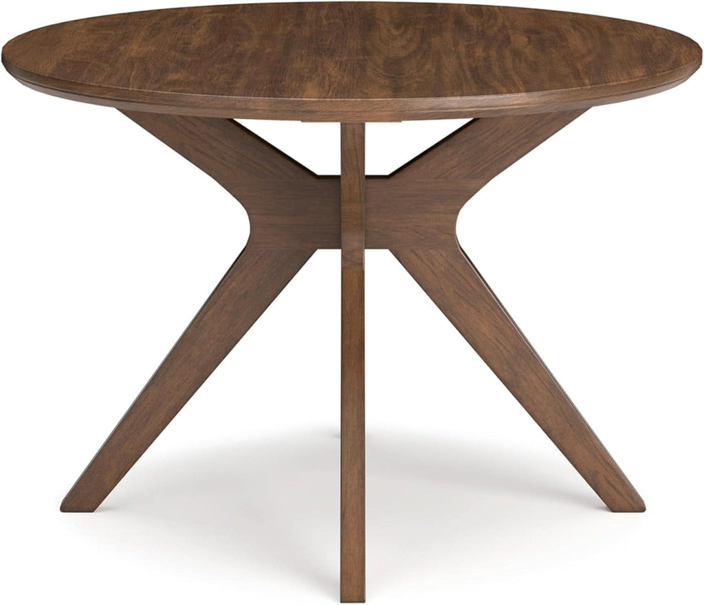Traditional Round Dining Table Seats 4 Brown Finish