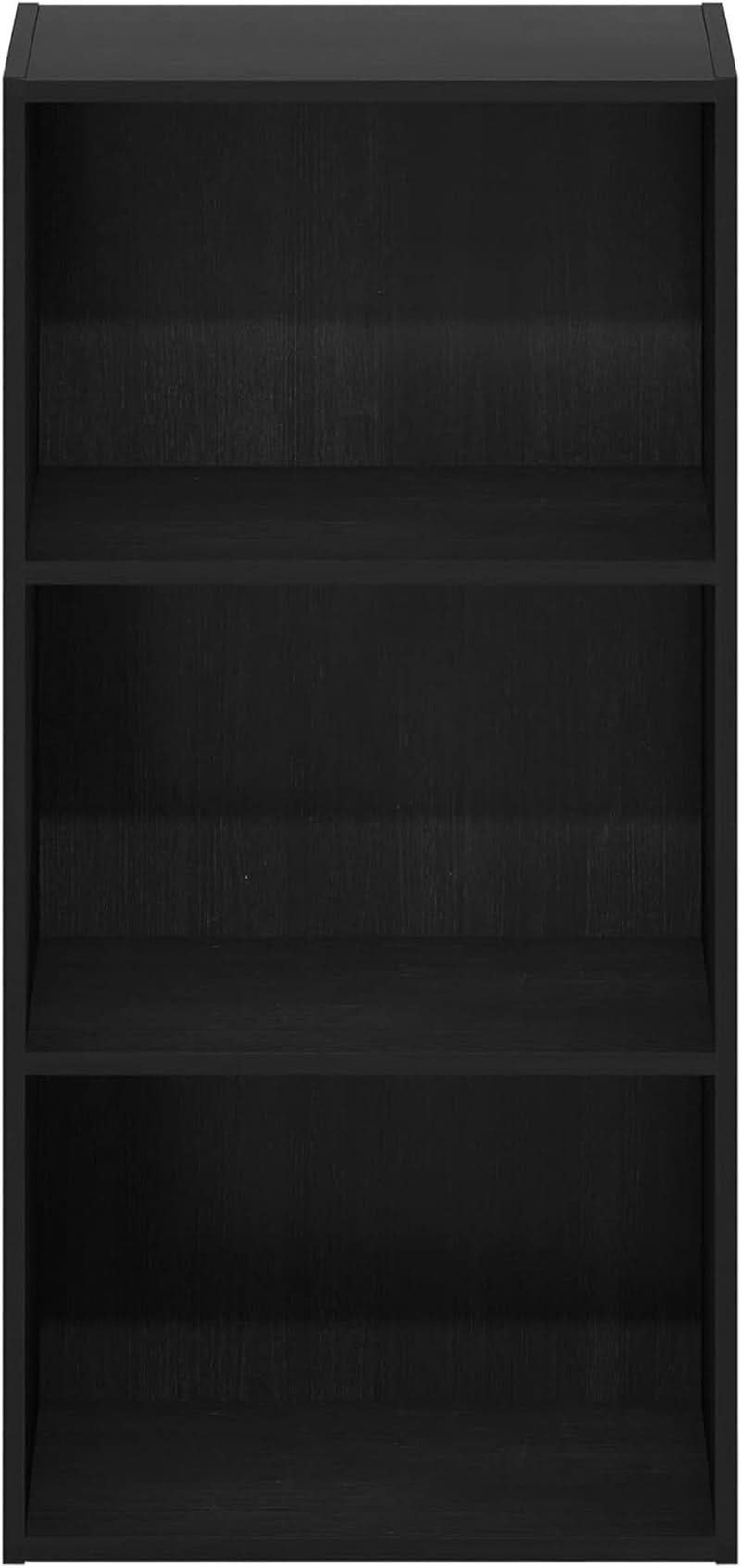 Luder 3 Tier Open Shelf Bookcase Blackwood Wood Finish