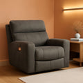 Dark Brown Faux Leather Wall Hugger Power Recliner Headrest