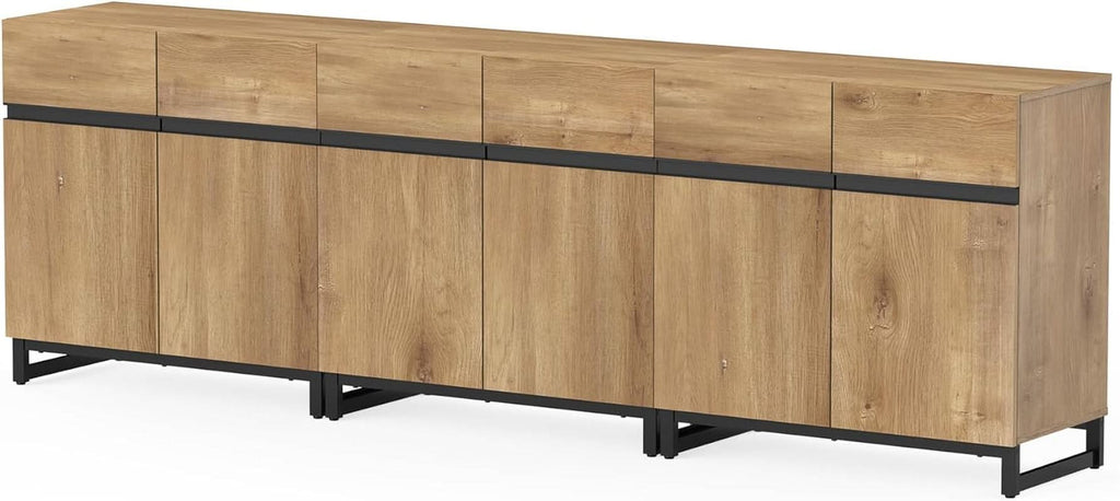 Oak 3 In 1 Modern Sideboard With Adjustable Shelf Unit
