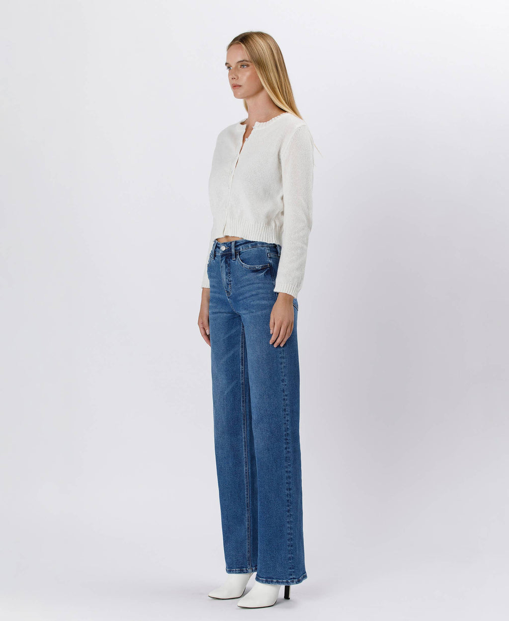 Elle Tummy Control 90's High Rise Wide Leg Jean