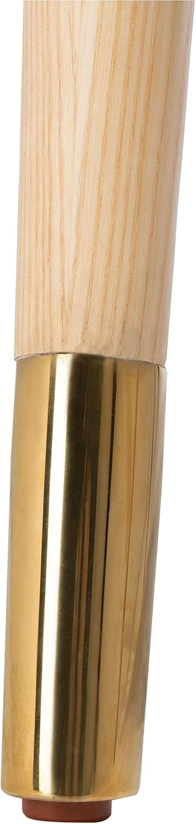 Natural Rattan Accent Chair with Brass Caps Fully Assembled