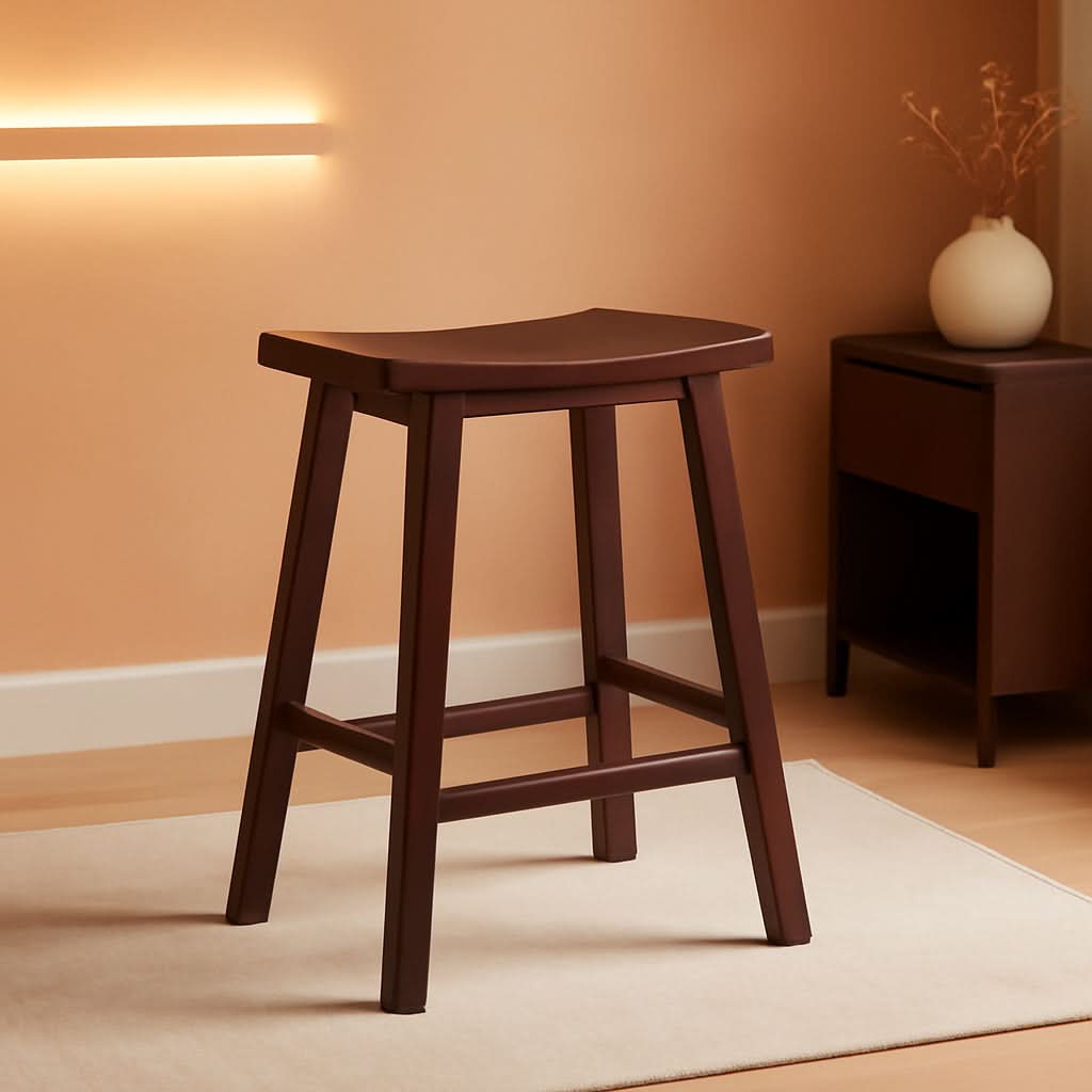 Satori 24 Inch Walnut Counter Stool For Modern Kitchen Bar